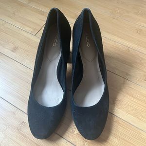 Black suede aldo heels